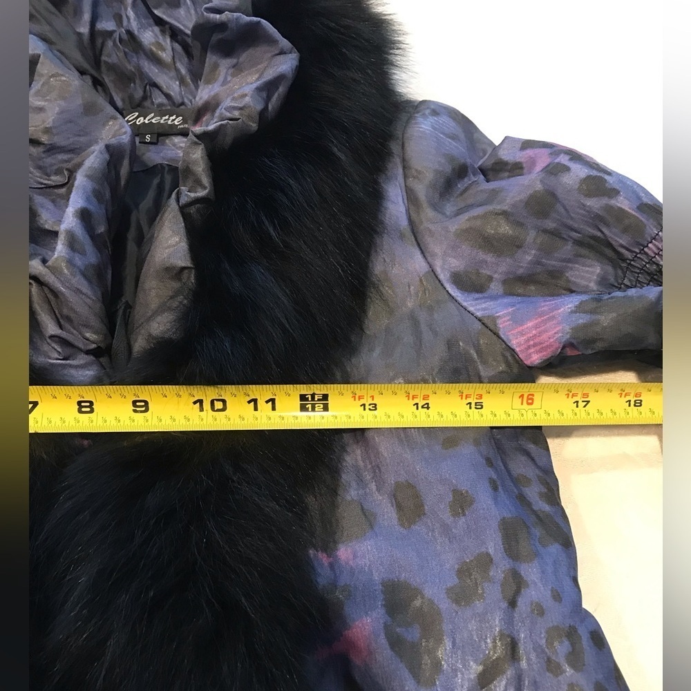 Colette Paris coat with real fur fox trim SZ S - Picture 5 of 13